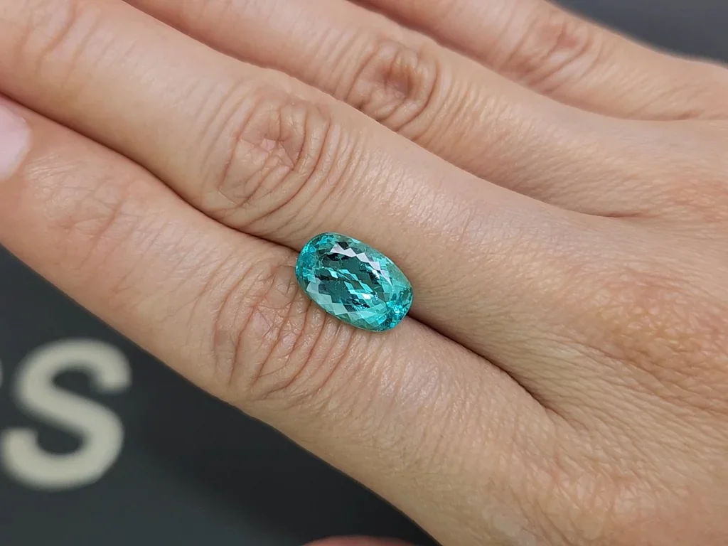 Neon blue tourmaline Paraiba in cushion cut 4.02 carats - Image 5